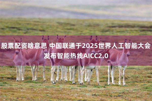 股票配资啥意思 中国联通于2025世界人工智能大会发布智能热线AICC2.0