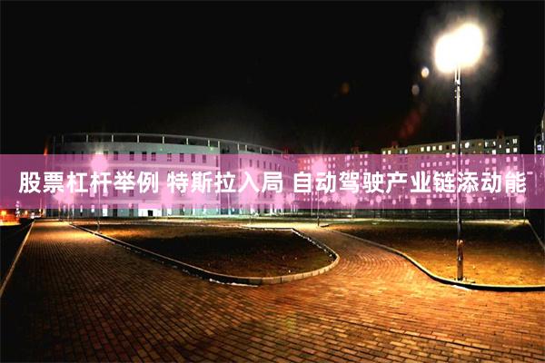 股票杠杆举例 特斯拉入局 自动驾驶产业链添动能
