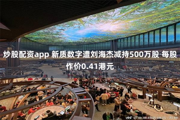 炒股配资app 新质数字遭刘海杰减持500万股 每股作价0.41港元