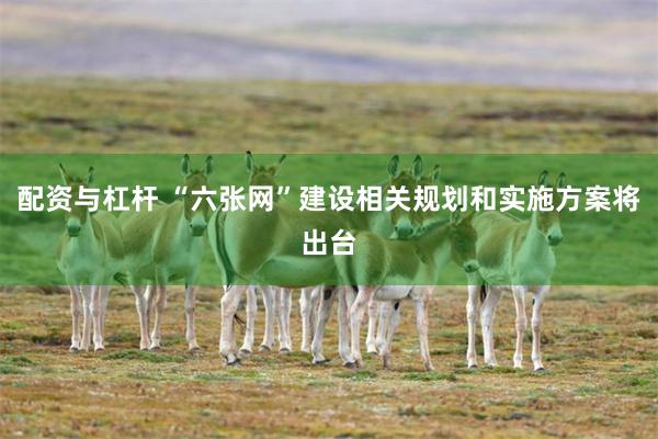 配资与杠杆 “六张网”建设相关规划和实施方案将出台