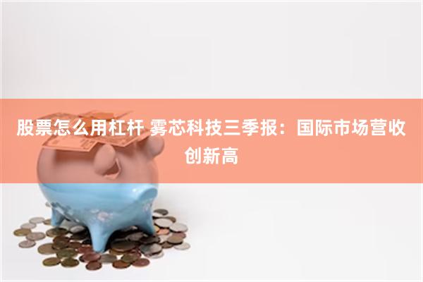 股票怎么用杠杆 雾芯科技三季报：国际市场营收创新高