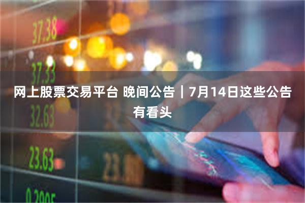 网上股票交易平台 晚间公告|7月14日这些公告有看头