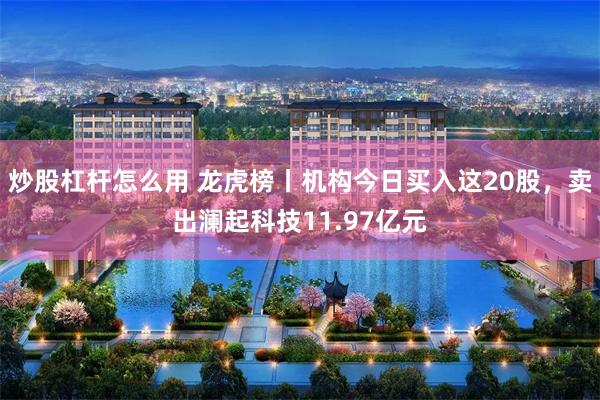炒股杠杆怎么用 龙虎榜丨机构今日买入这20股，卖出澜起科技11.97亿元