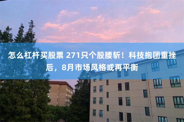 怎么杠杆买股票 271只个股腰斩！科技抱团重挫后，8月市场风格或再平衡