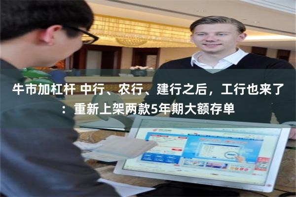 牛市加杠杆 中行、农行、建行之后，工行也来了：重新上架两款5年期大额存单