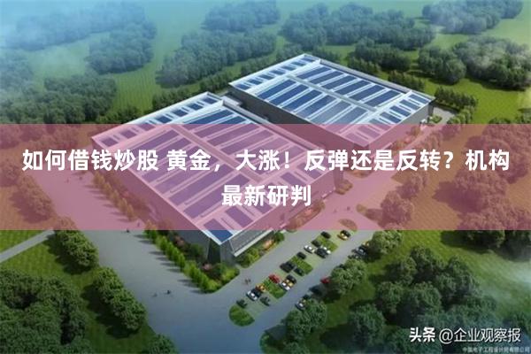 如何借钱炒股 黄金，大涨！反弹还是反转？机构最新研判