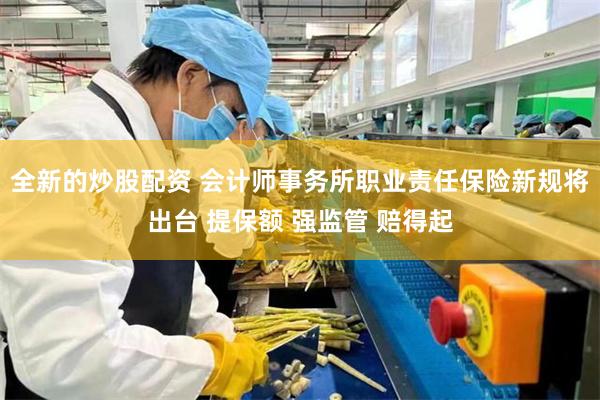 全新的炒股配资 会计师事务所职业责任保险新规将出台 提保额 强监管 赔得起