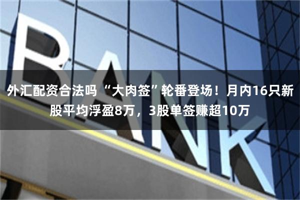 外汇配资合法吗 “大肉签”轮番登场！月内16只新股平均浮盈8万，3股单签赚超10万