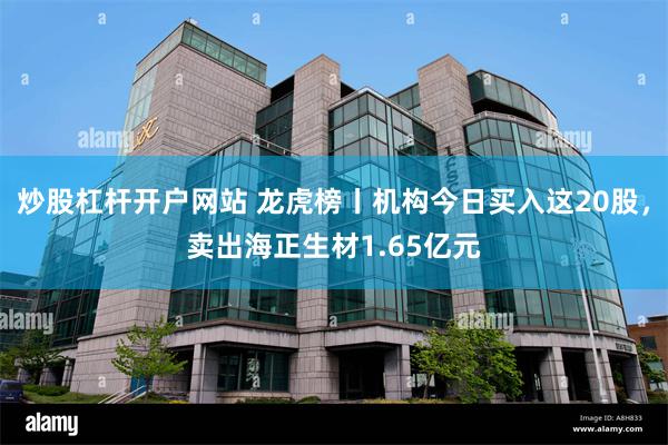 炒股杠杆开户网站 龙虎榜丨机构今日买入这20股，卖出海正生材1.65亿元