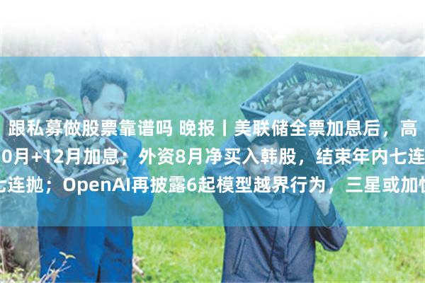跟私募做股票靠谱吗 晚报丨美联储全票加息后，高盛押10月，美银押10月+12月加息；外资8月净买入韩股，结束年内七连抛；OpenAI再披露6起模型越界行为，三星或加快推出第二代三折叠手机