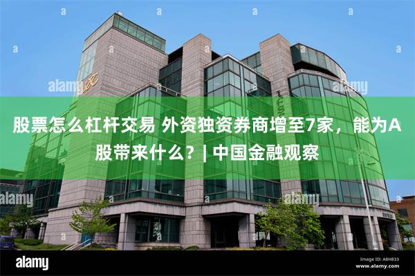 股票怎么杠杆交易 外资独资券商增至7家，能为A股带来什么？| 中国金融观察
